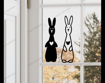 Aufkleber, Sticker,  Hallo Frühling, Spring, Ostern, Ostersticker, Fensterbild, Fensteraufkleber, Osteraufkleber, Hasenaufkleber