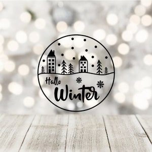 Winteraufkleber, Winter Aufkleber, Hallo Winter, Aufkleber, Sticker,  Winterzauber,Weihnachten,Windlicht,Fensterbild,Fenstersticker,Xmas,