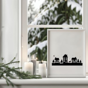 Aufkleber Winterlandschaft, Fensteraufkleber,Zeitlos schöne Dekoration für Advent und Weihnachten, Winterliche Fensterdekoration