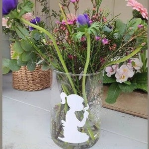 Aufkleber, Sticker, Mädchen Pusteblume,Fensteraufkleber, Fensterbild, Aufkleber für Windlicht,Aufkleber für Kinderzimmer, Dekoidee