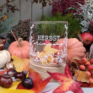 Herbstaufkleber Herbststimmung, Sticker für Windlicht, Fensterdeko im Herbst, Dekoideen im Herbst, Geschenkidee, herbstliche Tischdekoration