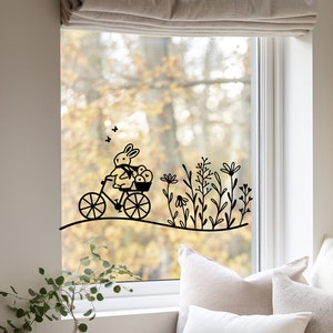 Osteraufkleber, Sticker,  Hallo Frühling, Spring, Ostern, Ostersticker, Fensterbild, Fensteraufkleber,  Hasenaufkleber,Aufkleber, Osterdeko