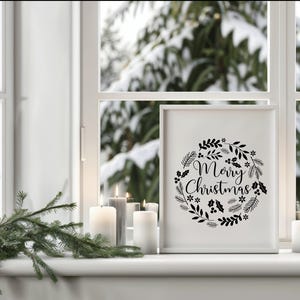 Weihnachtsaufkleber, Aufkleber Kranz, Aufkleber Merry Christmas, weihnachtliches Fensterbild, Winter Deko, weihnachts Geschenkidee
