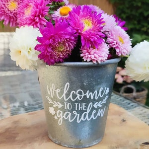 Aufkleber Welcome to the garden,Fensteraufkleber,Fensterbild,Sommer,Geschenk,Sticker,Garten,Tischdeko, Sommerdekoration, Gartenaufkleber