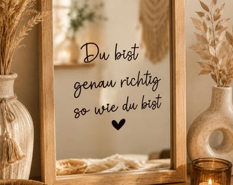 Mirror stickers, stickers for mirrors, "You are perfect just the way you are", motivational stickers, bathroom decoration, gift for best friend