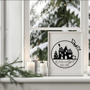 Aufkleber Weihnachtszeit voll Liebe, Weihnachtsaufkleber, Weihnachtsgeschenk, Winterliche Dekoidee für Weihnachten, Rub- On Sticker