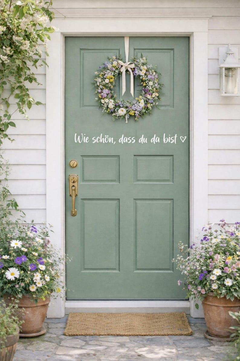 Welcome Door Sticker | How lovely to have you here | Front Door Decor | Modern Entrance Decor | Wall Decal Door Saying image 1