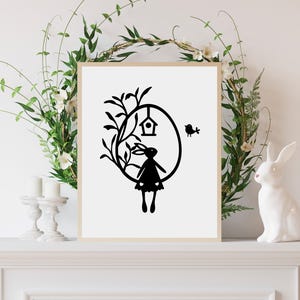 Aufkleber, Sticker,  Hallo Frühling, Spring, Ostern, Hasenaufkleber, Oster Fensterbild, Osterdeko, Geschenkidee, Hasenaufkleber