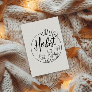 Herbstaufkleber Hallo Herbst Kranz, Sticker für den Herbst, herbstliches Geschenk, herbstliche Dekoration,  Fensterdeko, Fensterbild