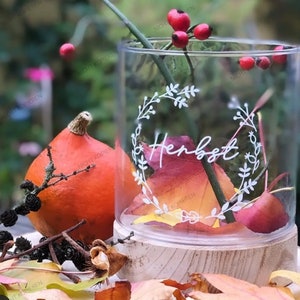 Herbstaufkleber, Sticker für den Herbst,herbstliche Dekoration, Aufkleber für ein Windlicht, DIY, Herbstdeko, Rub-On Sticker