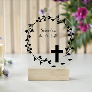 Aufkleber Kommunion, Taufe, Konfirmation, Hochzeit, Sticker für Windgläser, Tischkarten, Topper, Acryl, Windlicht, Geschenkidee, Dekoidee
