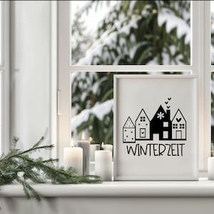 Winter Aufkleber Winterzeit,  Dekoration, Rub-On Sticker, Aufkleber Winterzeit für Windlicht, DIY,  Dekoration für Winter und Weihnachten