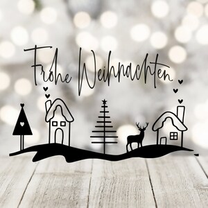 Aufkleber Merry Christmas/ Frohe Weihnachten, Weihnachtsaufkleber, Fensterbild, Spiegelaufkleber, Aufkleber für Fenster, Winterbild
