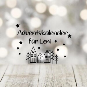 Aufkleber Adventskalender personalisiert mit Name , Adventskalender Idee, DIY, Geschenk für Freunde und Arbeitskollegen zur Weihnachtszeit