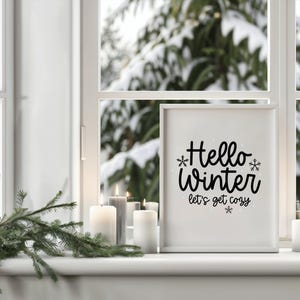 Aufkleber hello winter, Winterdeko für den Tisch, Winteraufkleber,Fensterbild hello Winter, Winterdekoration, Weihnachtsaufkleberm, Dekoidee