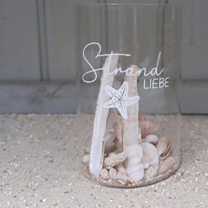 Aufkleber Strand Liebe, maritime Aufkleber für Windlichter, maritme Tischdeko, maritimes Geschenk, maritme Fensterdekoration, maritimes DIY,