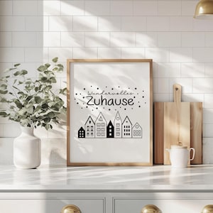 Aufkleber Häuser Kranz wundervolles Zuhause , Kranz Sticker, Fensterbild ,Aufkleber für Windlicht, Aufkleber für Fenster und Türen