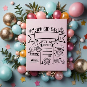 Aufkleber Geburt, personalisierter Aufkleber, Geschenkidee zu Geburt, Geschenk zur Geburt, Geschenk zur Taufe, Babygeschenk