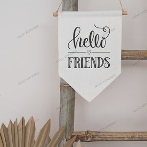 Aufkleber, Sticker,  Hello Friends,Fensteraufkleber, Fensterbild, Aufkleber für Windlicht, Geschenk, Geburtstag, Geschenkidee, Dekoidee