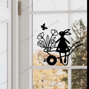 Aufkleber, Sticker,  Hallo Frühling, Spring, Ostern,Fensterbild, Aufkleber für Fenster, Osteraufkleber, Aufkleber für Windlicht,