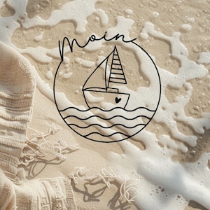 Aufkleber Maritim, Moin, Lieblingsplatz, Strandhaus, Geschenkidee, Aufkleber für Windlicht, maritime Tischdekoration, maritime Sticker