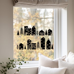Aufkleber Winter, Winterlandschaft, Scandi, Weihnachten,Spiegelaufkleber,Fensteraufkleber, Winterdeko für dein Zuhause