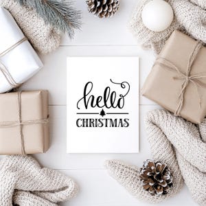 Weihnachtsaufkleber, Aufkleber /Sticker Hello Christmas, Weihnachtsdeko Ideen für ein gemütliches Zuhause, Rub On Sticker hello Christmas