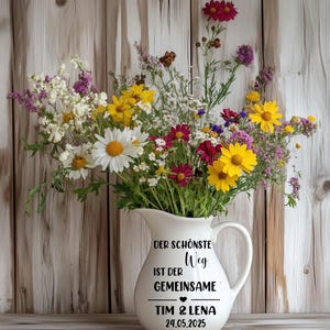 personalisiertes Hochzeitsgeschenk , Hochzeitsaufkleber, Geschenk zur Hochzeit, personalisiertes Windlicht, Hochzeitskanne, Hochzeit