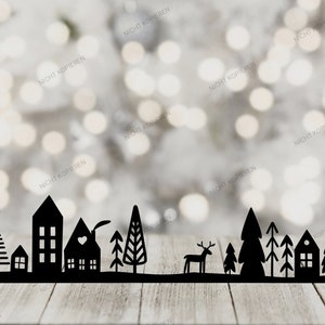 Aufkleber Winter, Winterlandschaft, Scandi, Weihnachten,Spiegelaufkleber,Fensteraufkleber, Fensterbild, Aufkleber für Windlicht,