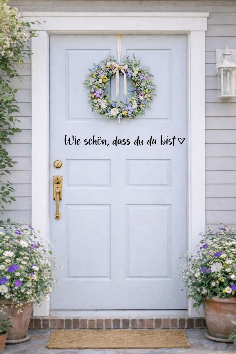 Welcome Door Sticker | How lovely to have you here | Front Door Decor | Modern Entrance Decor | Wall Decal Door Saying image 2
