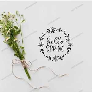Aufkleber, Sticker, Hello Spring, Frühling, Kranz, Hallo Frühling,Fensteraufkleber, Fensterbild, Aufkleber für Windlicht,