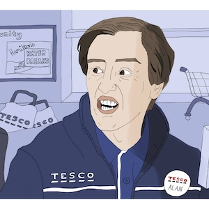 Alan Partridge Scissored Isle A4 Print- "Ben je goed aan het inpakken?"