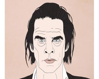 Impresión A4 de Nick Cave.