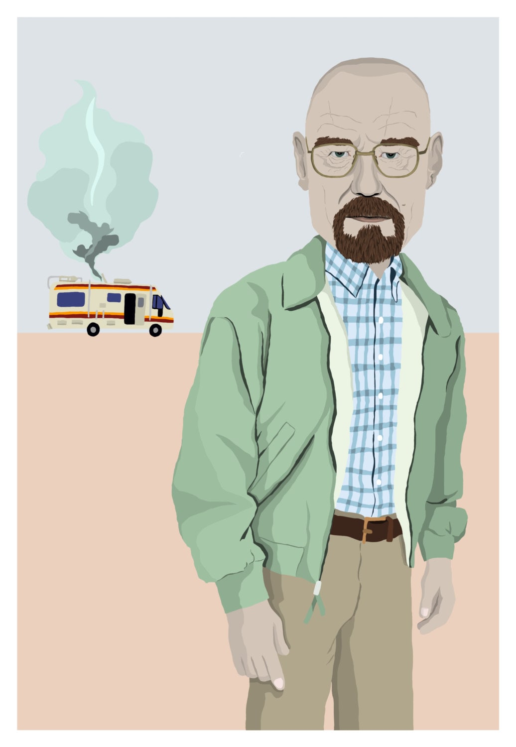 Walter White, Breaking Bad A4 Illustration Print Etsy