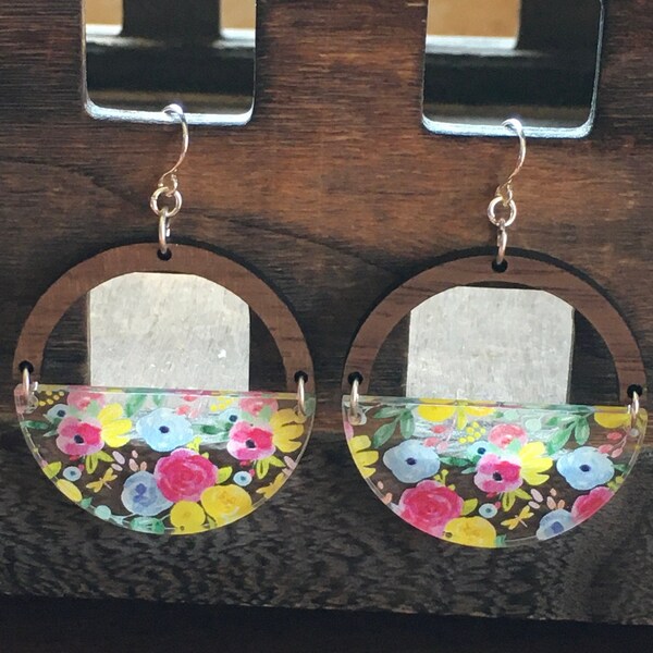 Flower Basket Earrings Etsy