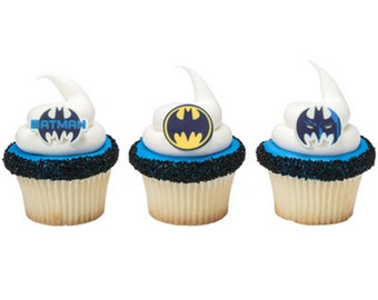 6 Batman Bat Signal Plaque Cake Topper Cupcake