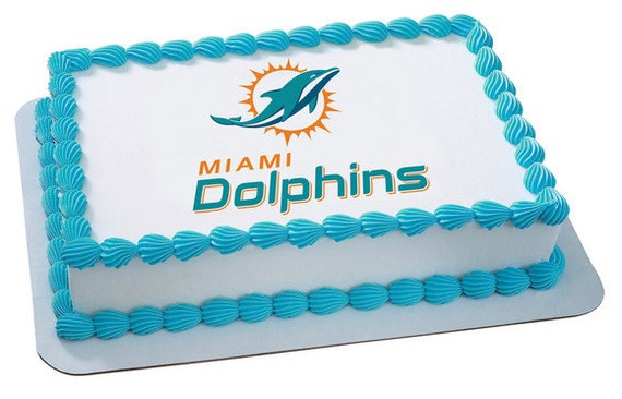 NFL Miami Dolphins Edible Icing Sheet Cake Decor Topper in your choice of size Il_570xn