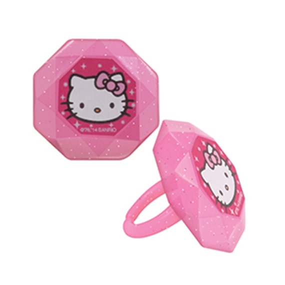 Pink Hello Kitty Princess Cupcake Rings Cake Decor Toppers Il_570xn