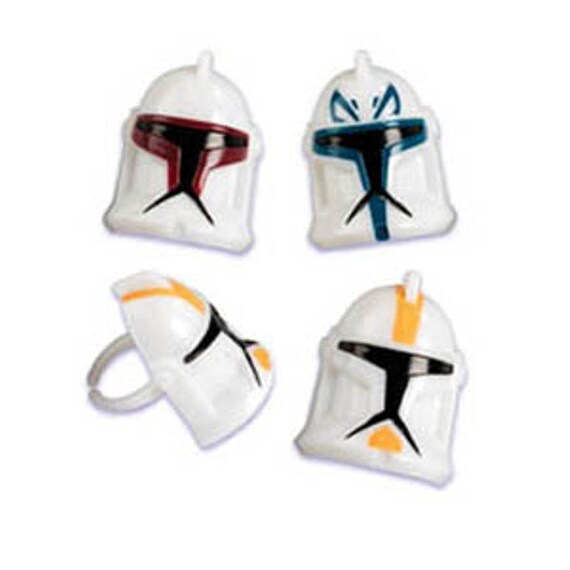 12 Star Wars Clone Wars Trooper Helmet Cupcake Rings Topper Party Favor Cake Decor Il_570xn