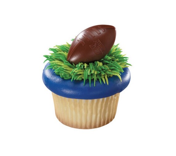 24 Nfl Shield Football Cupcake Rings Cake Decor Toppers Birthday