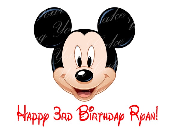 Personalized Disney Mickey Mouse Edible Icing Sheet Cake Decor Topper - MMF1 Il_570xn