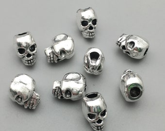 Skull white 20 beads halloween jewellery supplies