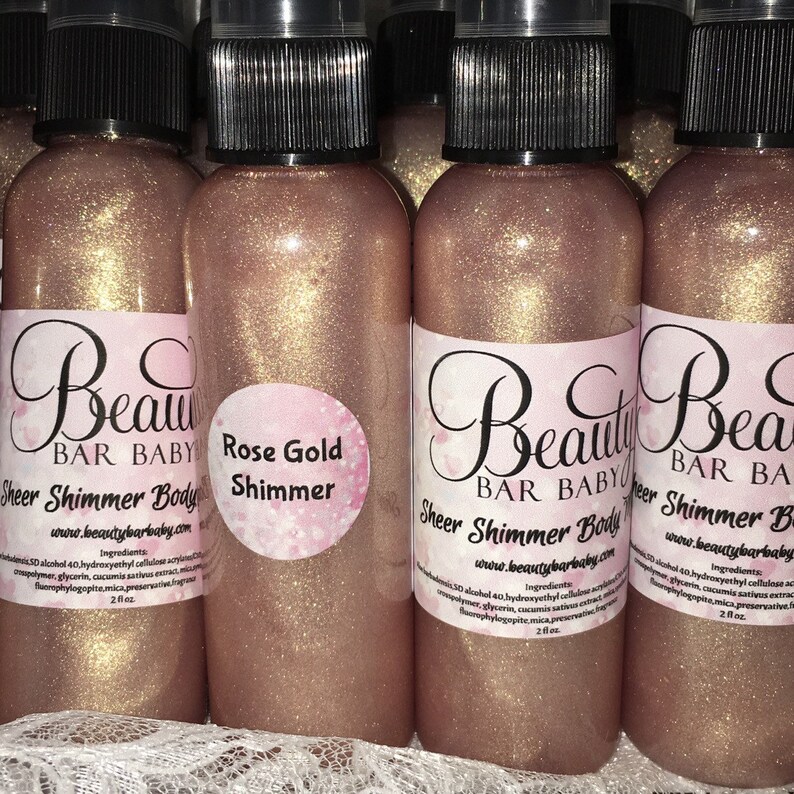 Rose Gold Sheer Shimmer Body Mist Spray Etsy