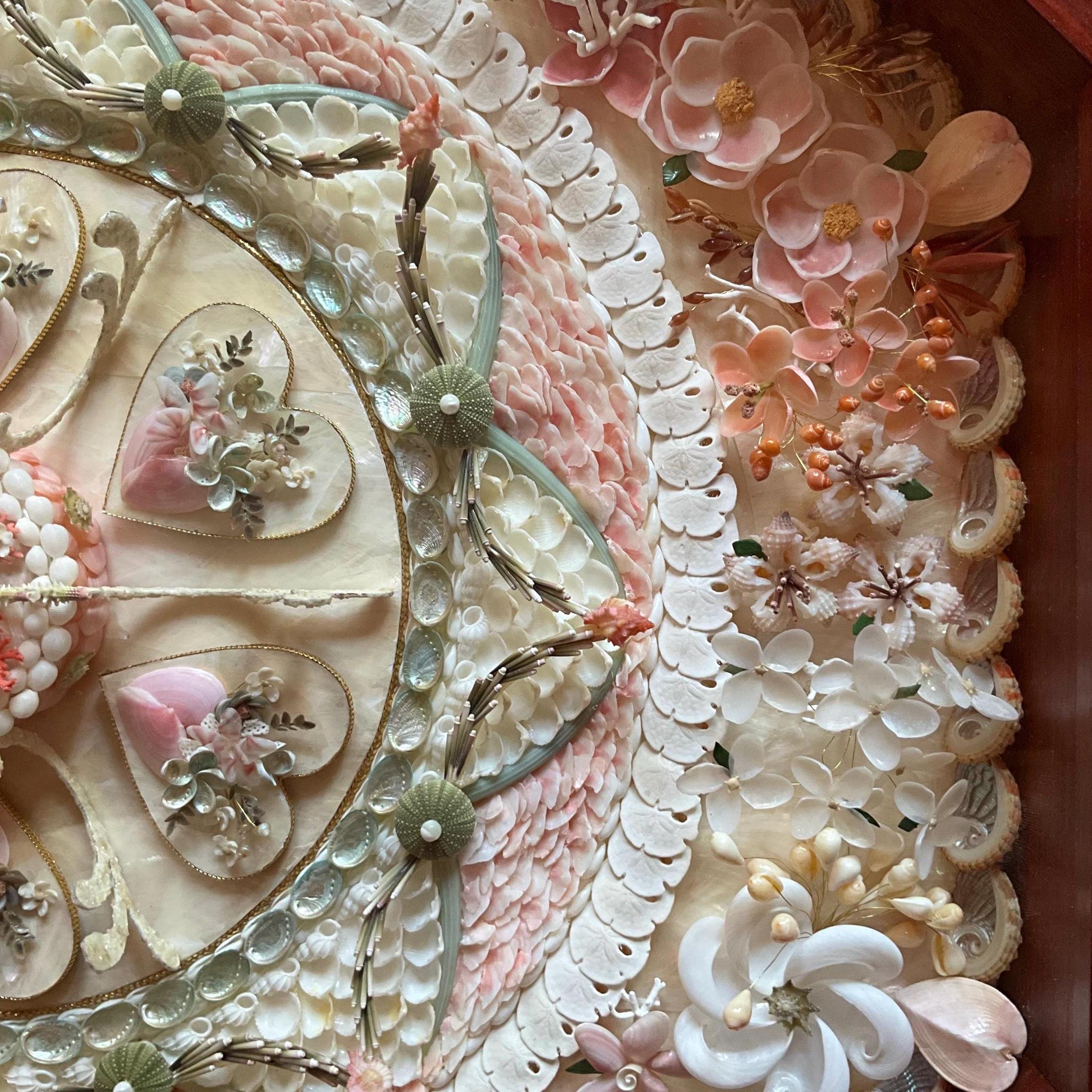 Sailor Valentine Seashell Shadow Box Beach House Decor Victorian Shell ...