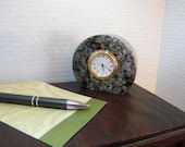 Mini Clock Employee Gift Polished Granite Clock Retirement Clock Gift Granite Table Clock