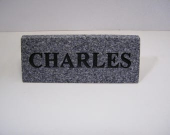 Granite Nameplate: Hand-Cut Personalization, First Name Only, Letter Limit Please Read