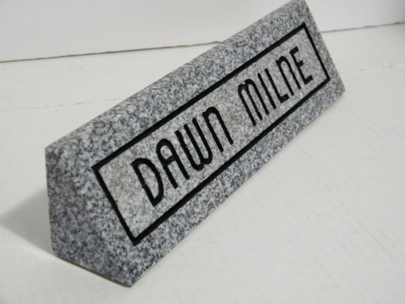 Nameplatestone Desk Plate Granite Stone Desk Platedesk Name Etsy