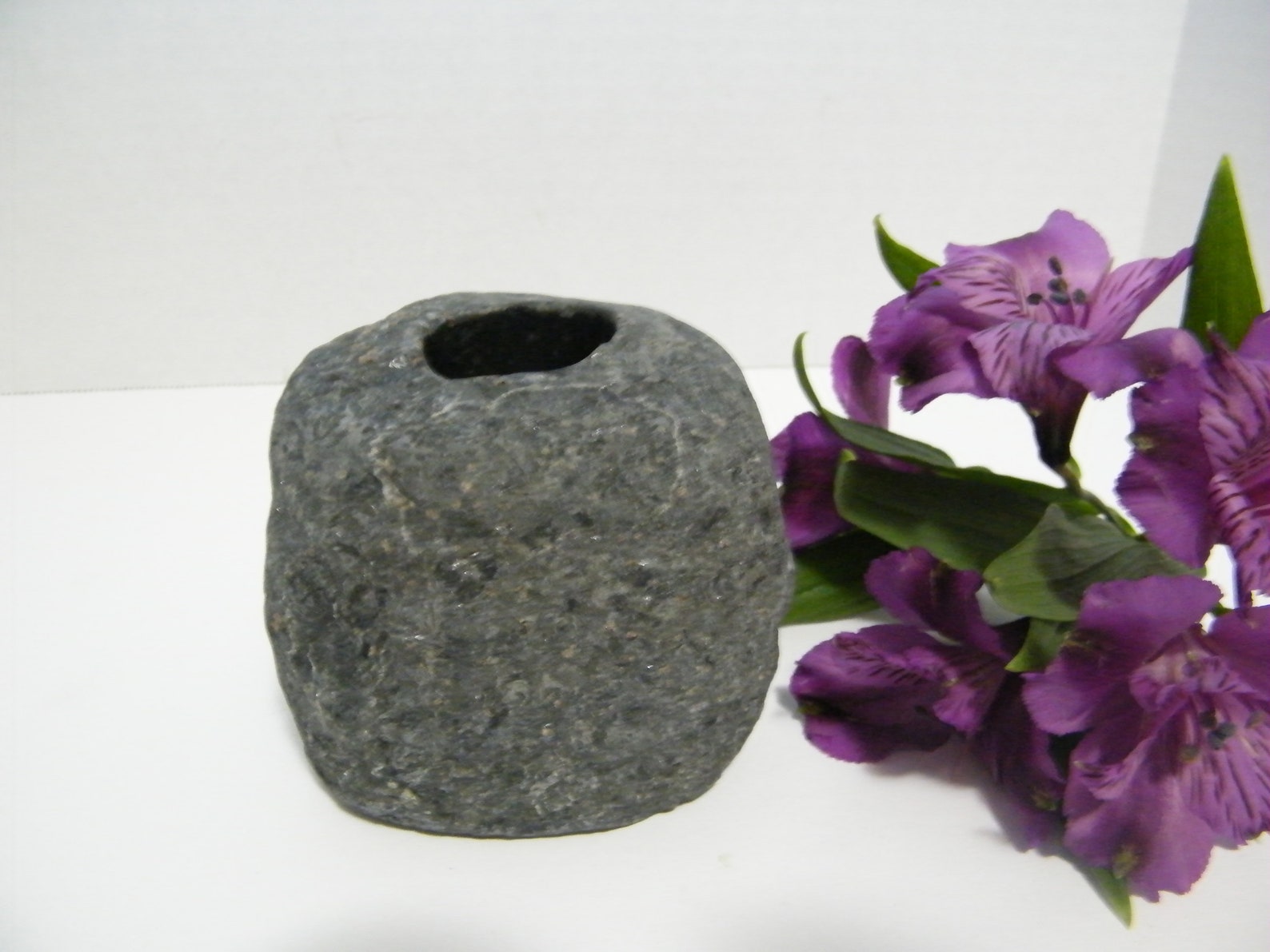 Vase Natural Rock Vase Table Centerpiece Stone Vase Etsy