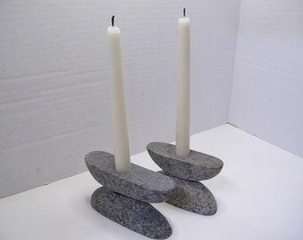 Candleholder, Stone Candle Holders, Natural Granite Rock Candleholder