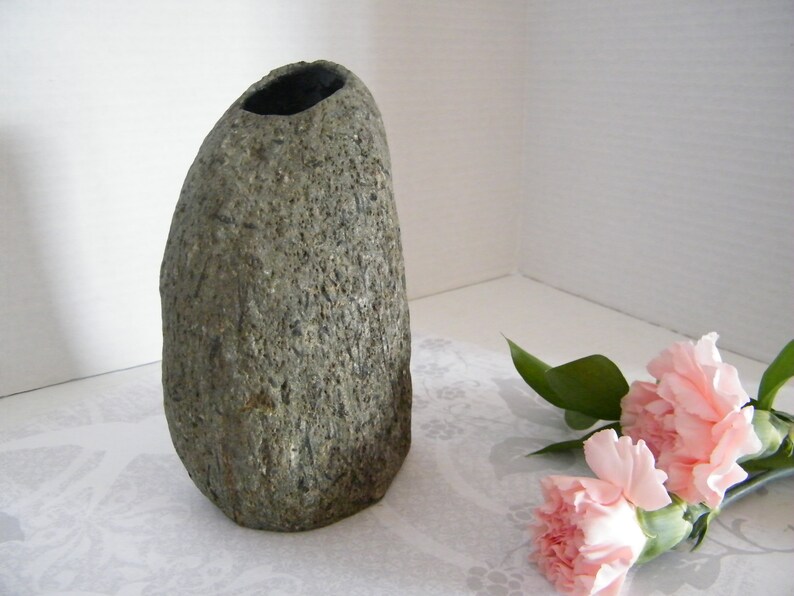 Vase Natural Rock Vase Table Centerpiece Stone Vase Etsy
